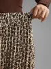 Leopard Print Pleated Elastic Waist Skirt sold by Bloomchic