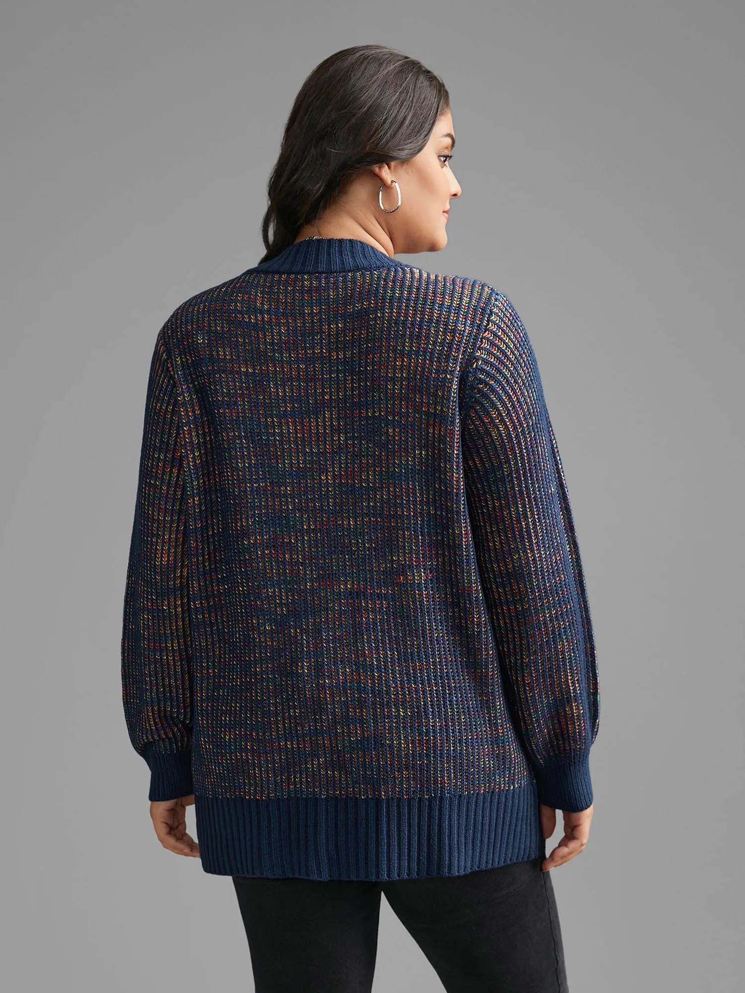 Heather Textured Button Up Cardigan sold by Bloomchic product image thumbnail 2