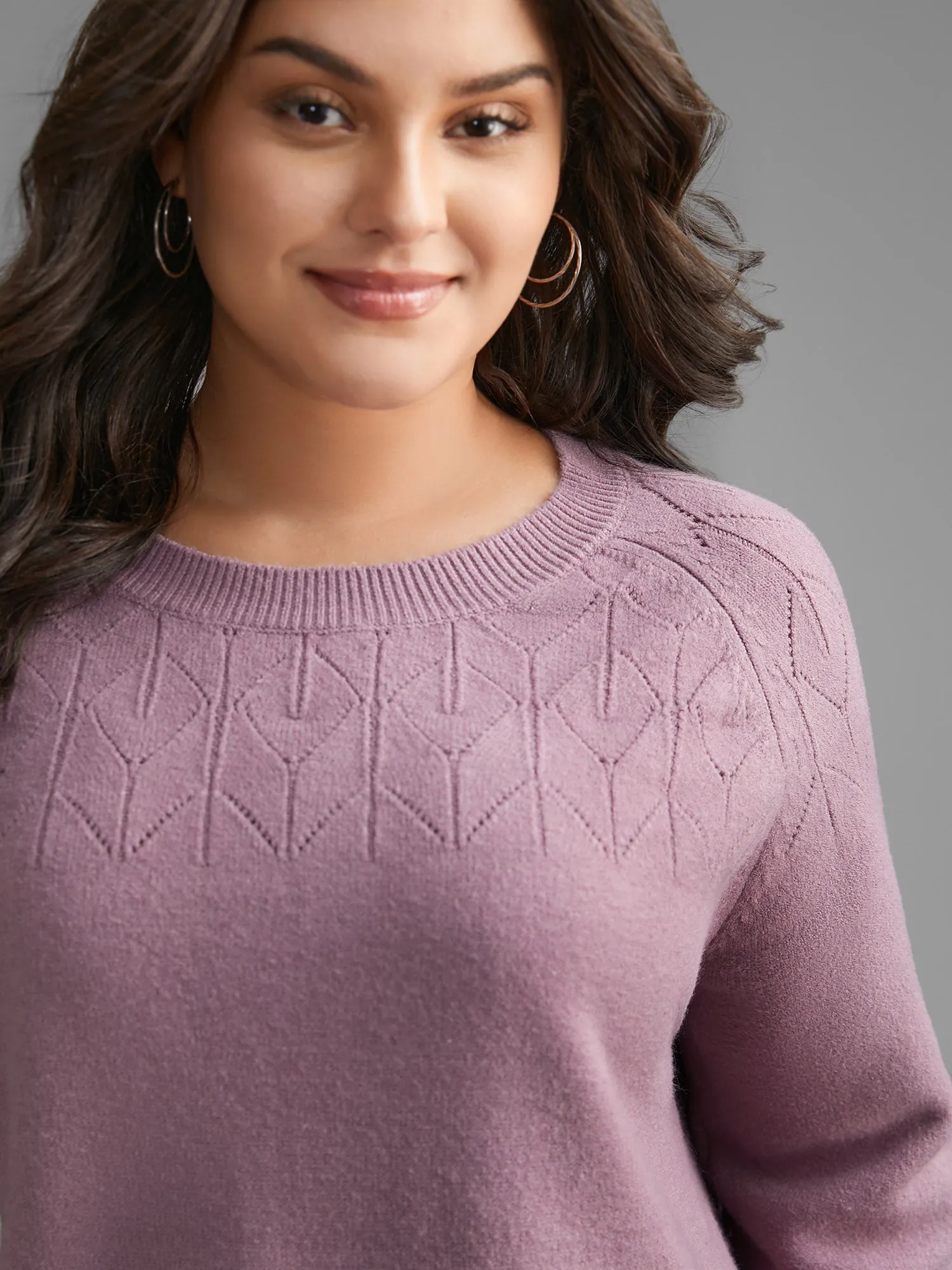 Supersoft Essentials Solid Pointelle Knit Pullover sold by Bloomchic product image thumbnail 5