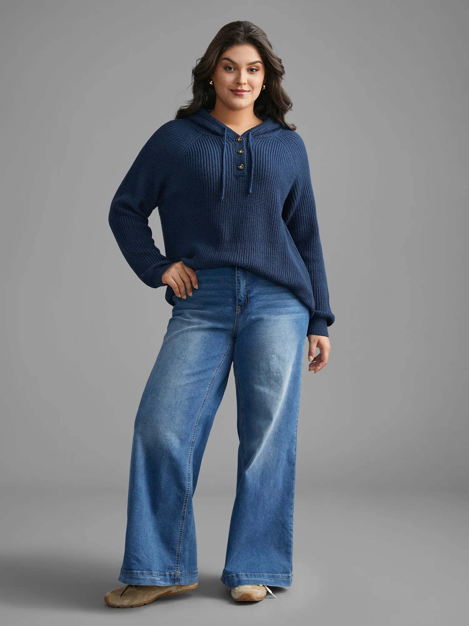 Plain Button Up Hooded Pullover sold by Bloomchic product image thumbnail 4