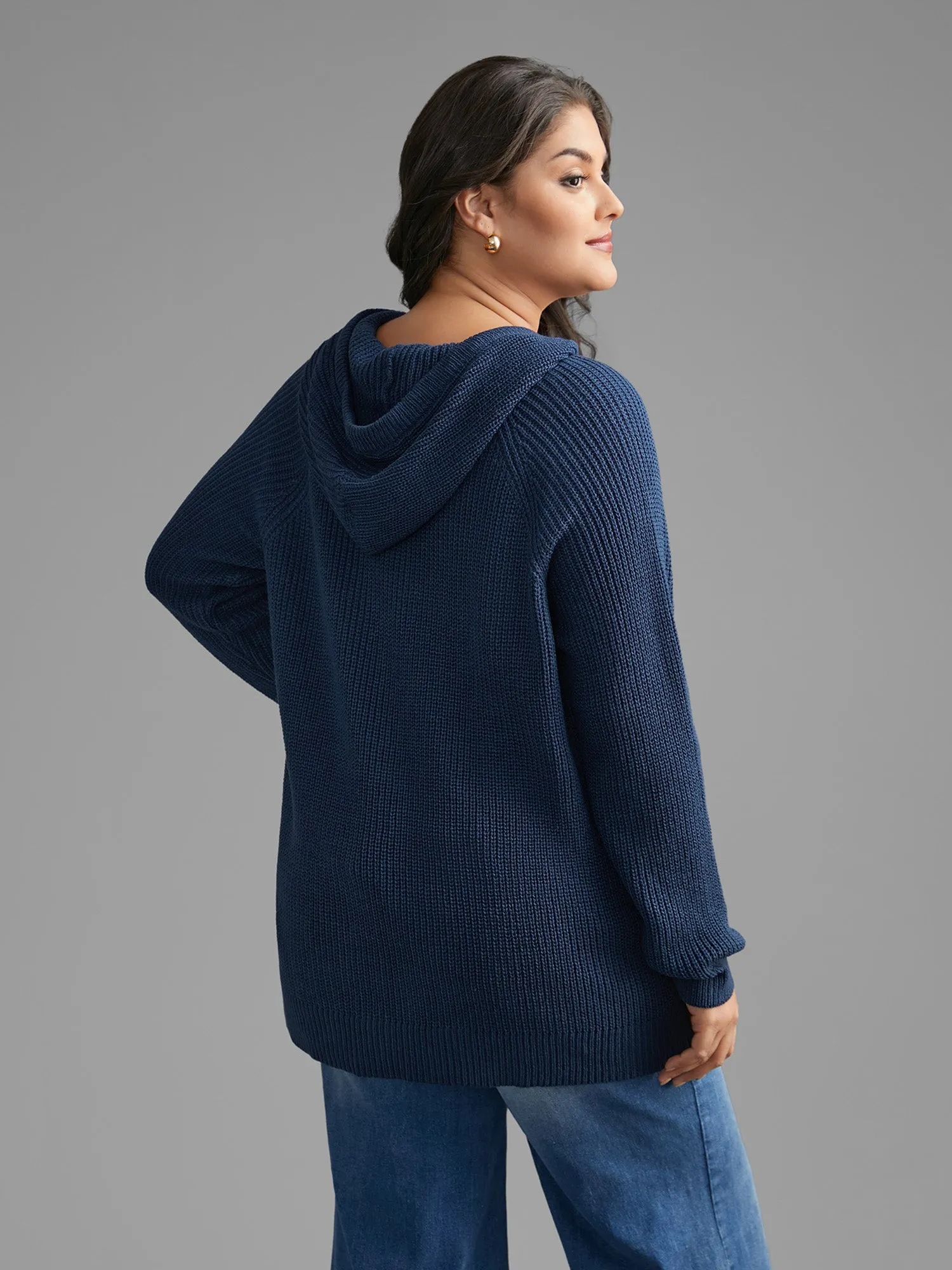 Plain Button Up Hooded Pullover sold by Bloomchic product image thumbnail 2