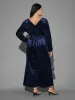Plain Velvet Overlap Collar Jumpsuit sold by Bloomchic