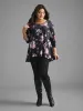 Floral Round Neck Asymmetrical Hem T-shirt sold by Bloomchic