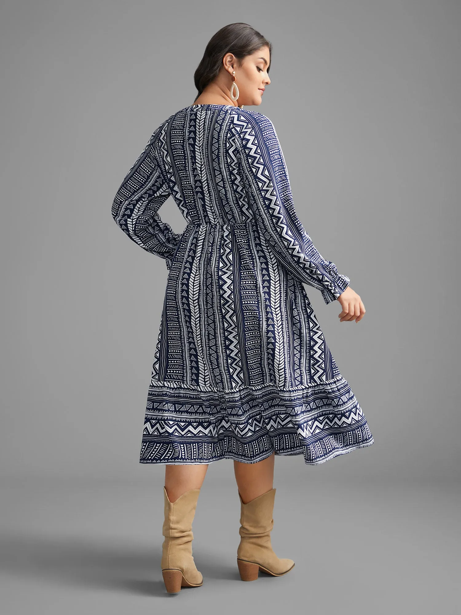 Bandana Geometric Tassels Tie Knot Dress sold by Bloomchic product image thumbnail 5