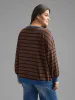 Striped Contrast Button Up Sweatshirt sold by Bloomchic