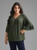 Textured Pleated Tiered Ruffle Sleeve Blouse sold by Bloomchic