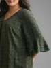 Textured Pleated Tiered Ruffle Sleeve Blouse sold by Bloomchic