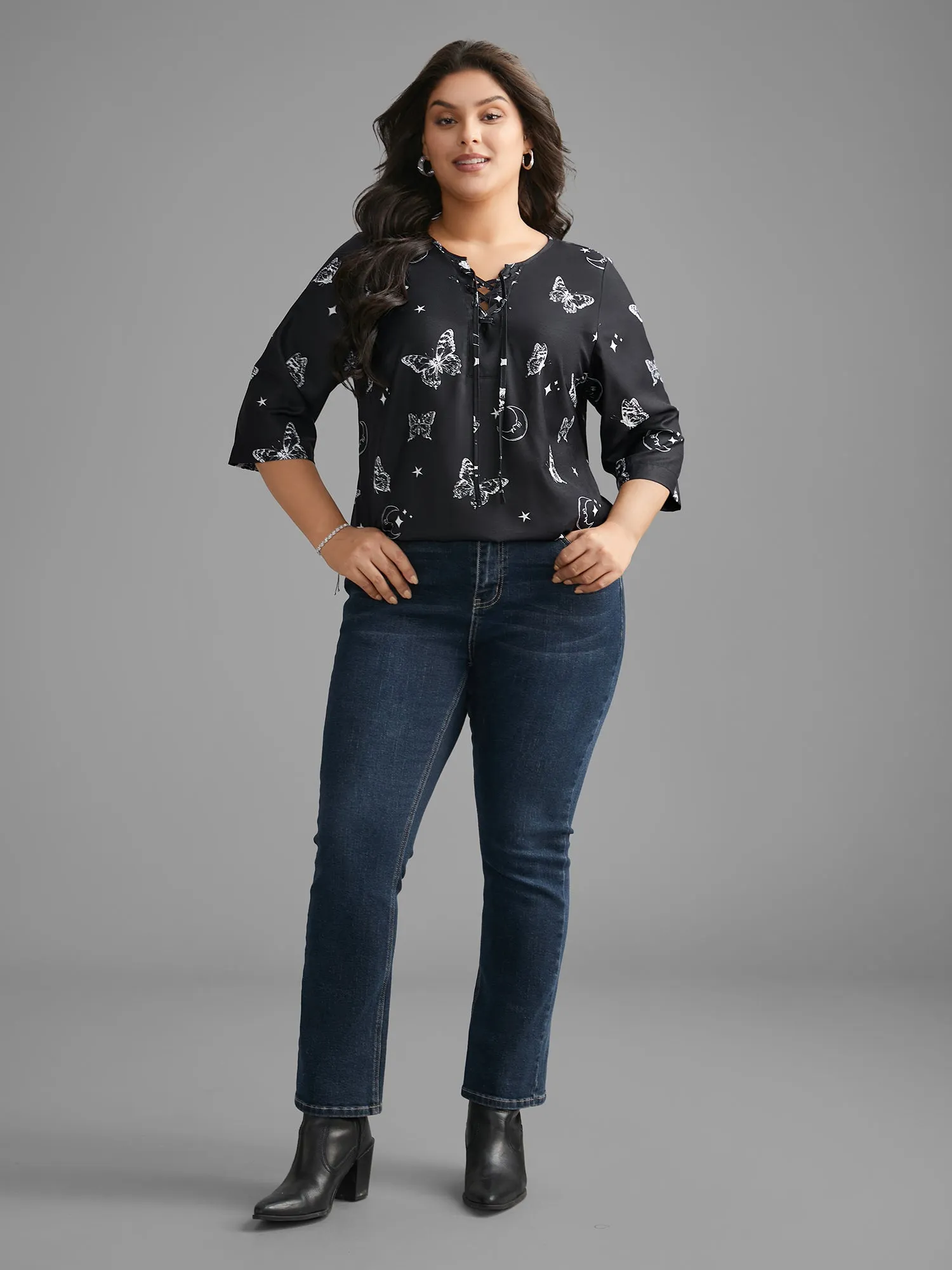 Butterfly & Moon Cross Straps Blouse sold by Bloomchic product image thumbnail 2