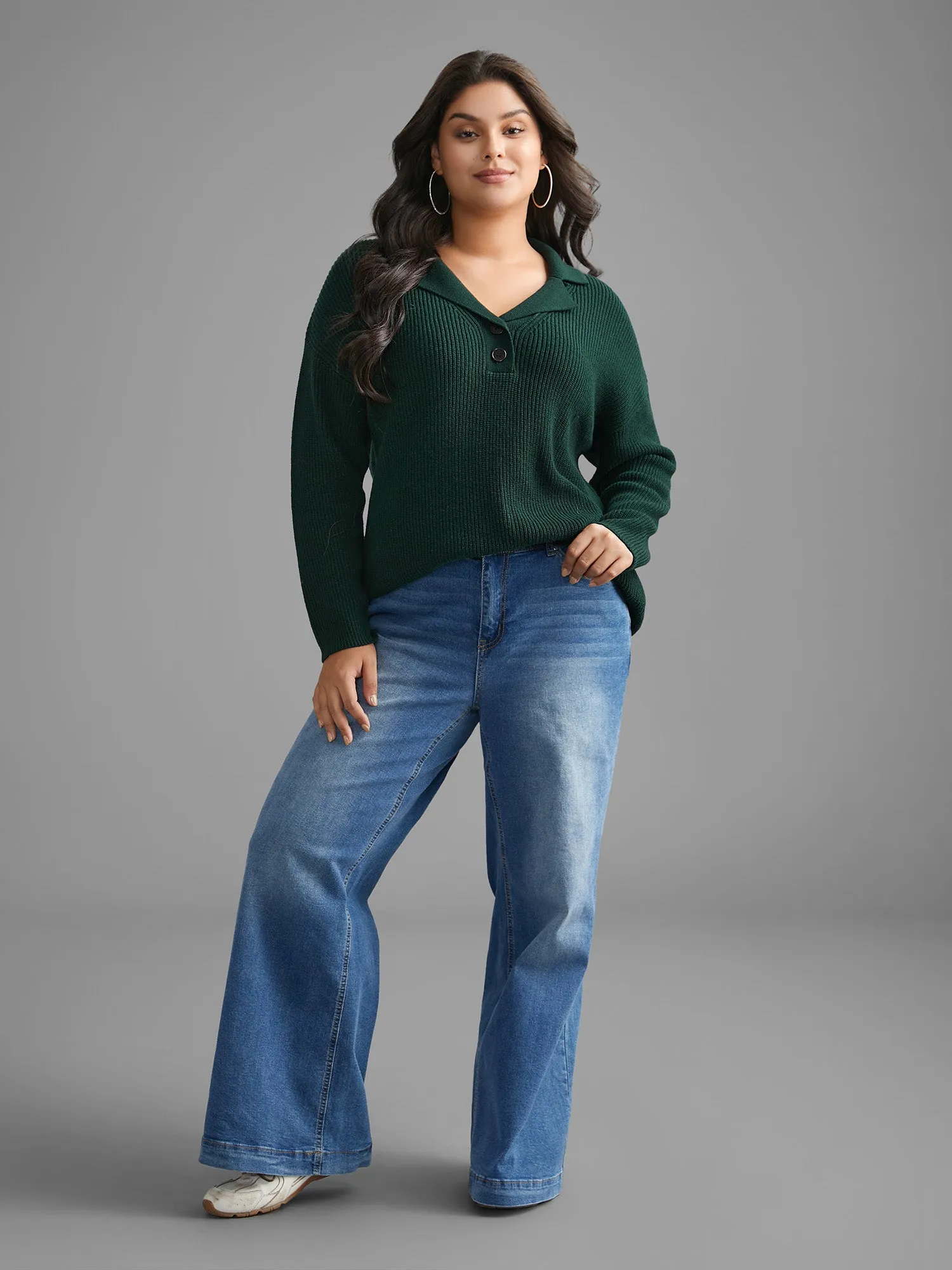 Supersoft Essentials Textured Button Up Pullover sold by Bloomchic product image thumbnail 4