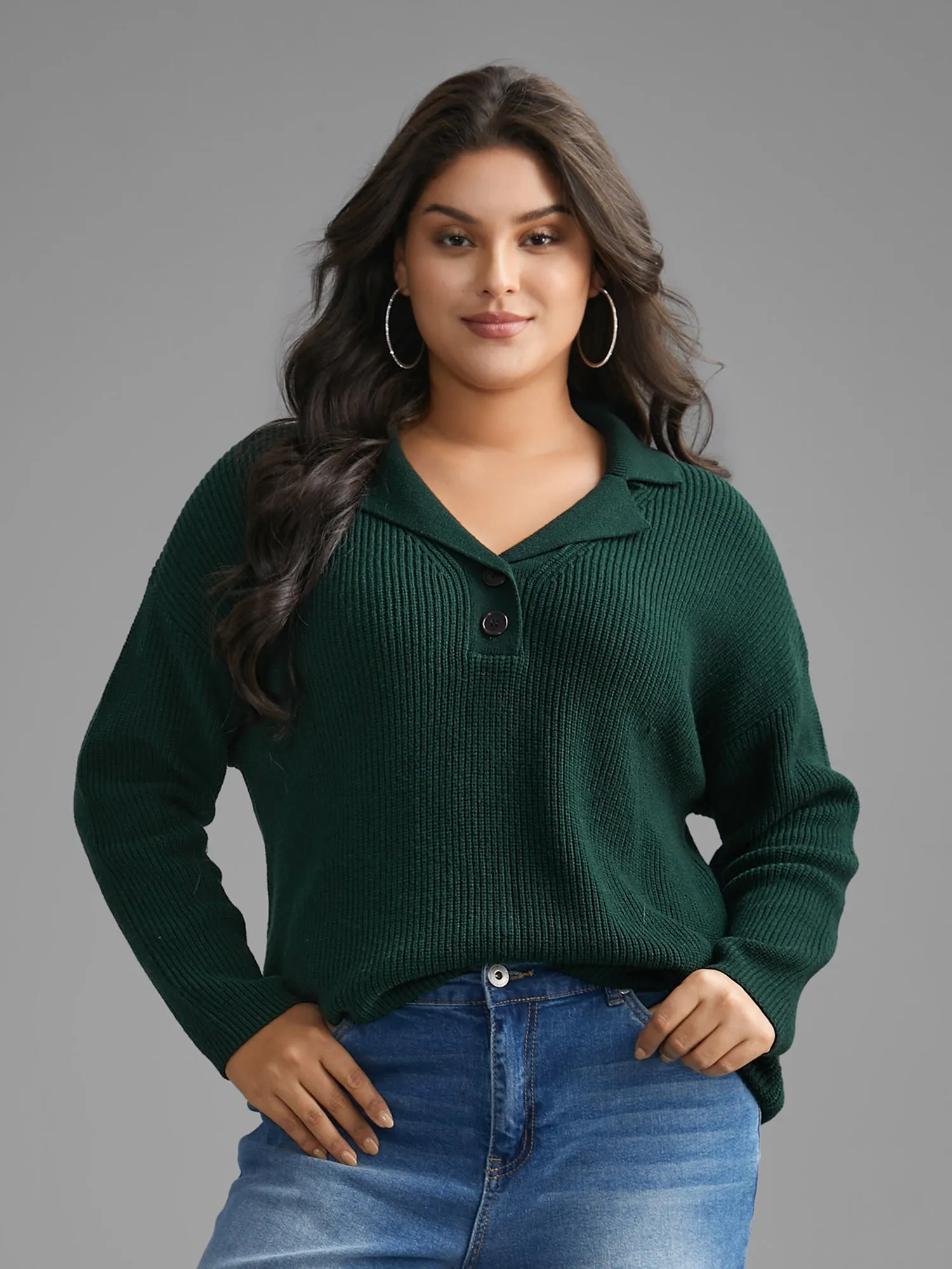 Supersoft Essentials Textured Button Up Pullover sold by Bloomchic product image thumbnail 3