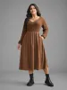 V Neck Textured Patchwork Knit Dress sold by Bloomchic