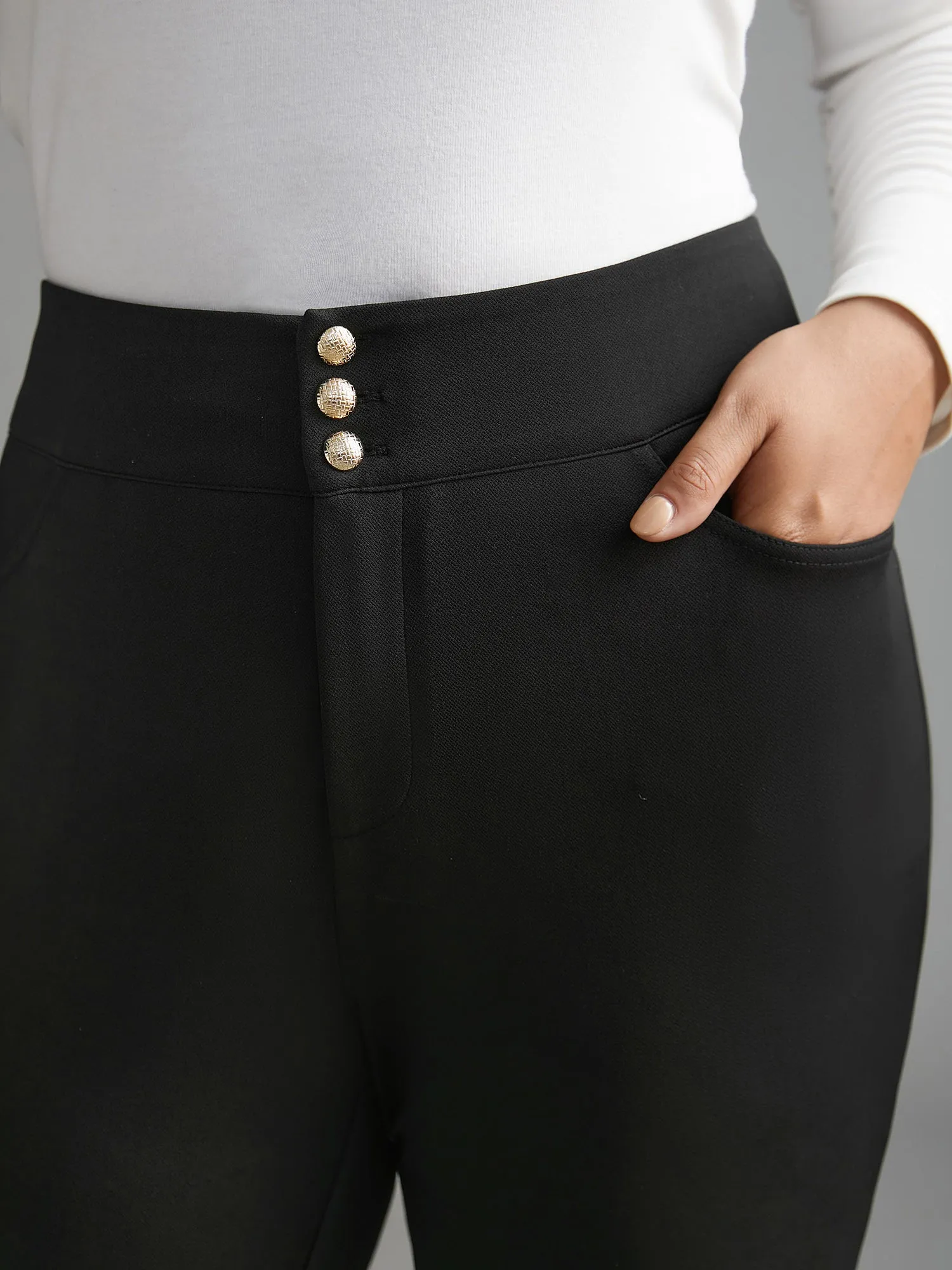 Mid Rise Buckle Detail Skinny Pants sold by Bloomchic product image thumbnail 4