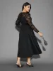 Lace Patchwork Elastic Waist Midi Dress sold by Bloomchic