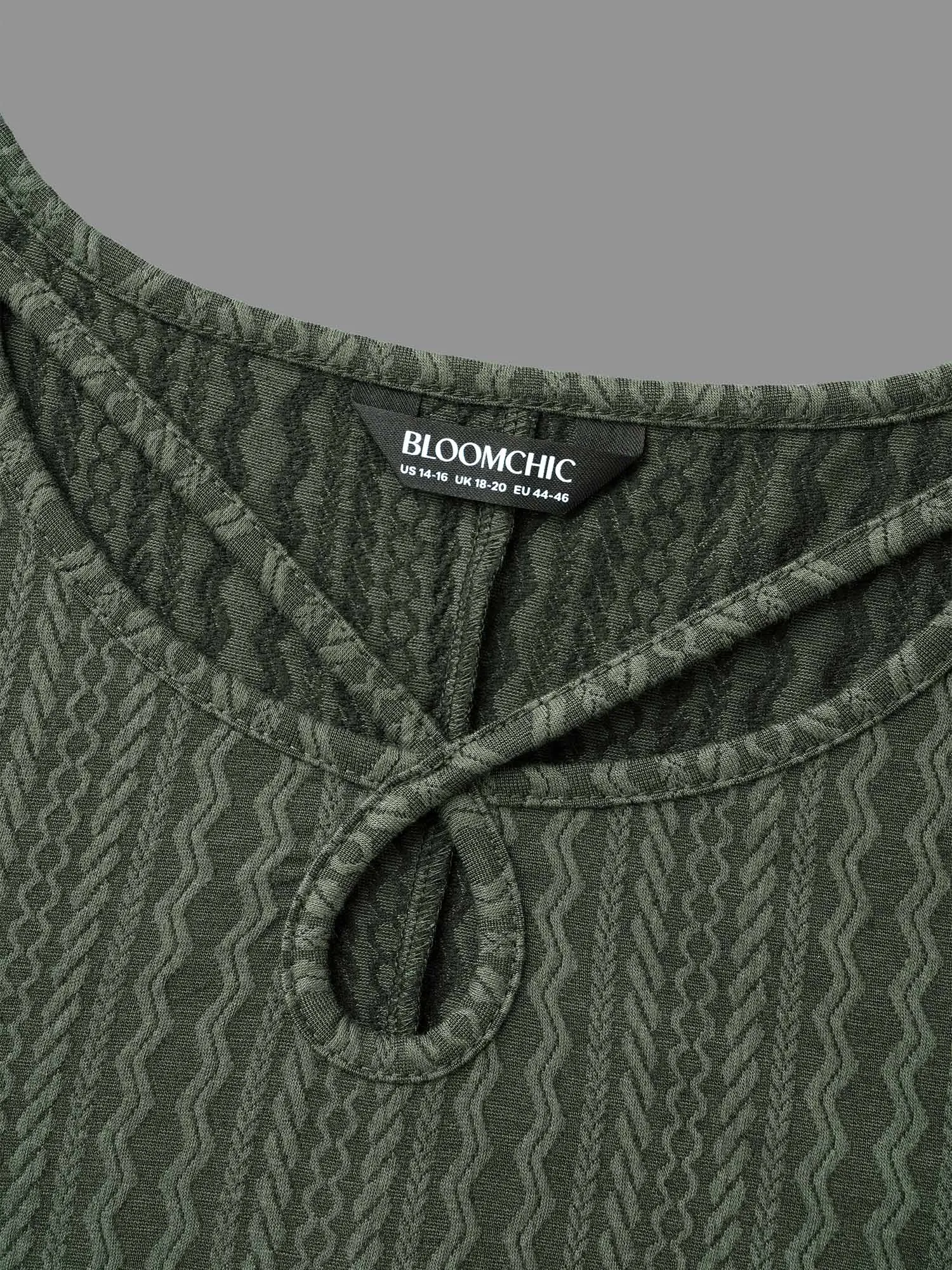 Plain Textured Keyhole Knit Dress sold by Bloomchic product image thumbnail 5