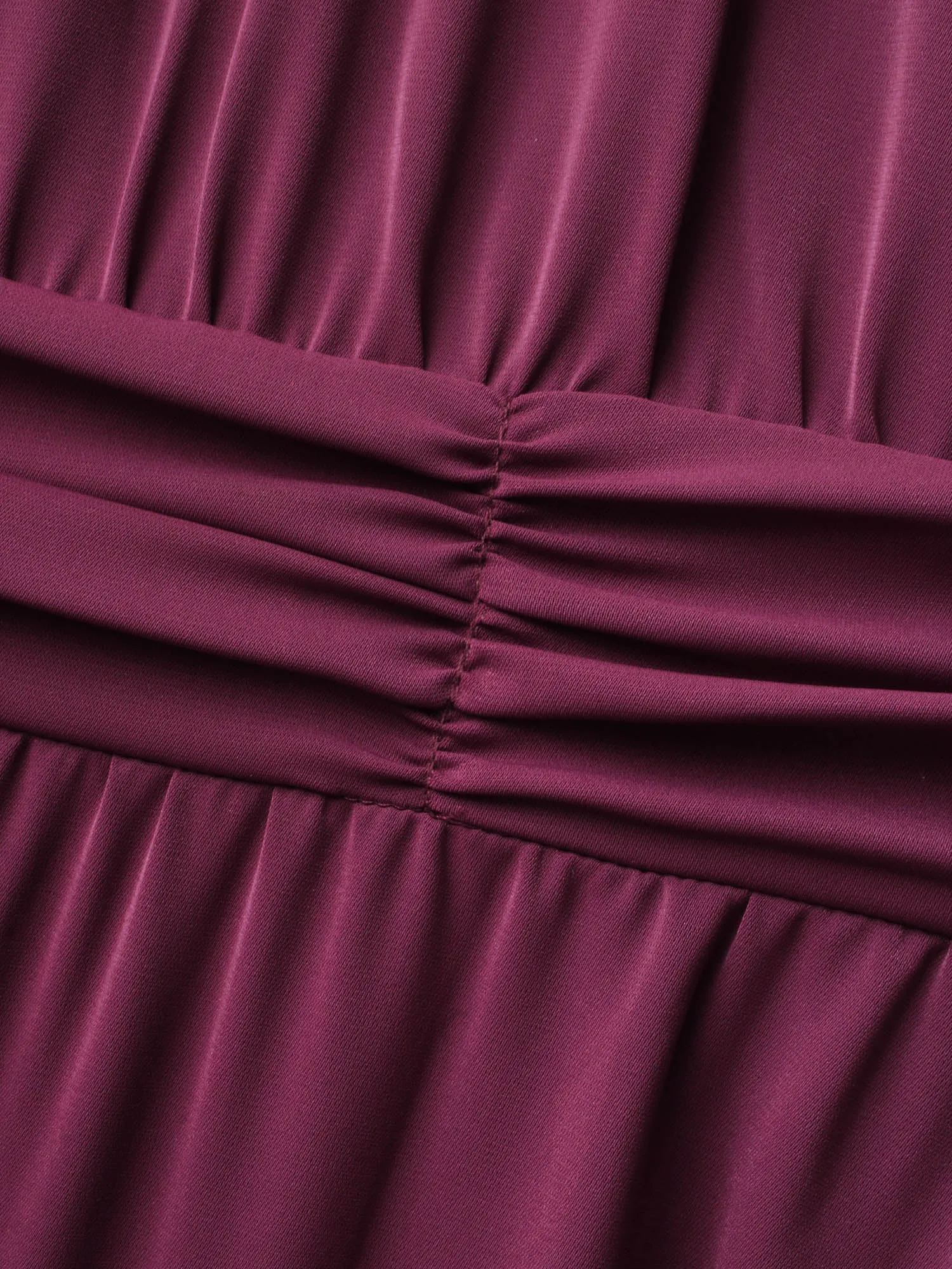 Solid Gathered Lantern Sleeve Midi Dress sold by Bloomchic product image thumbnail 5