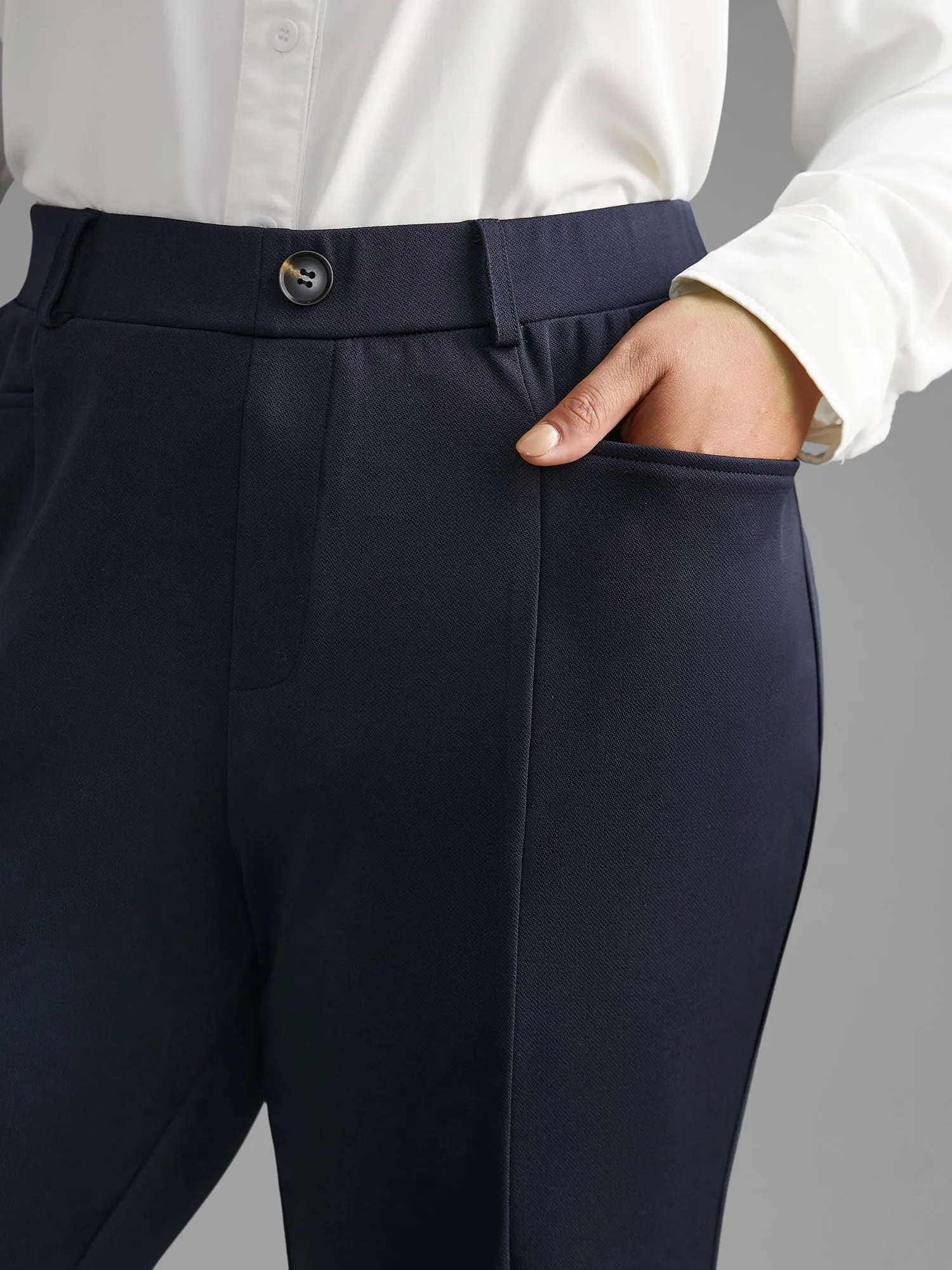 Mid Rise Button Detail Bootcut Pants sold by Bloomchic product image thumbnail 4