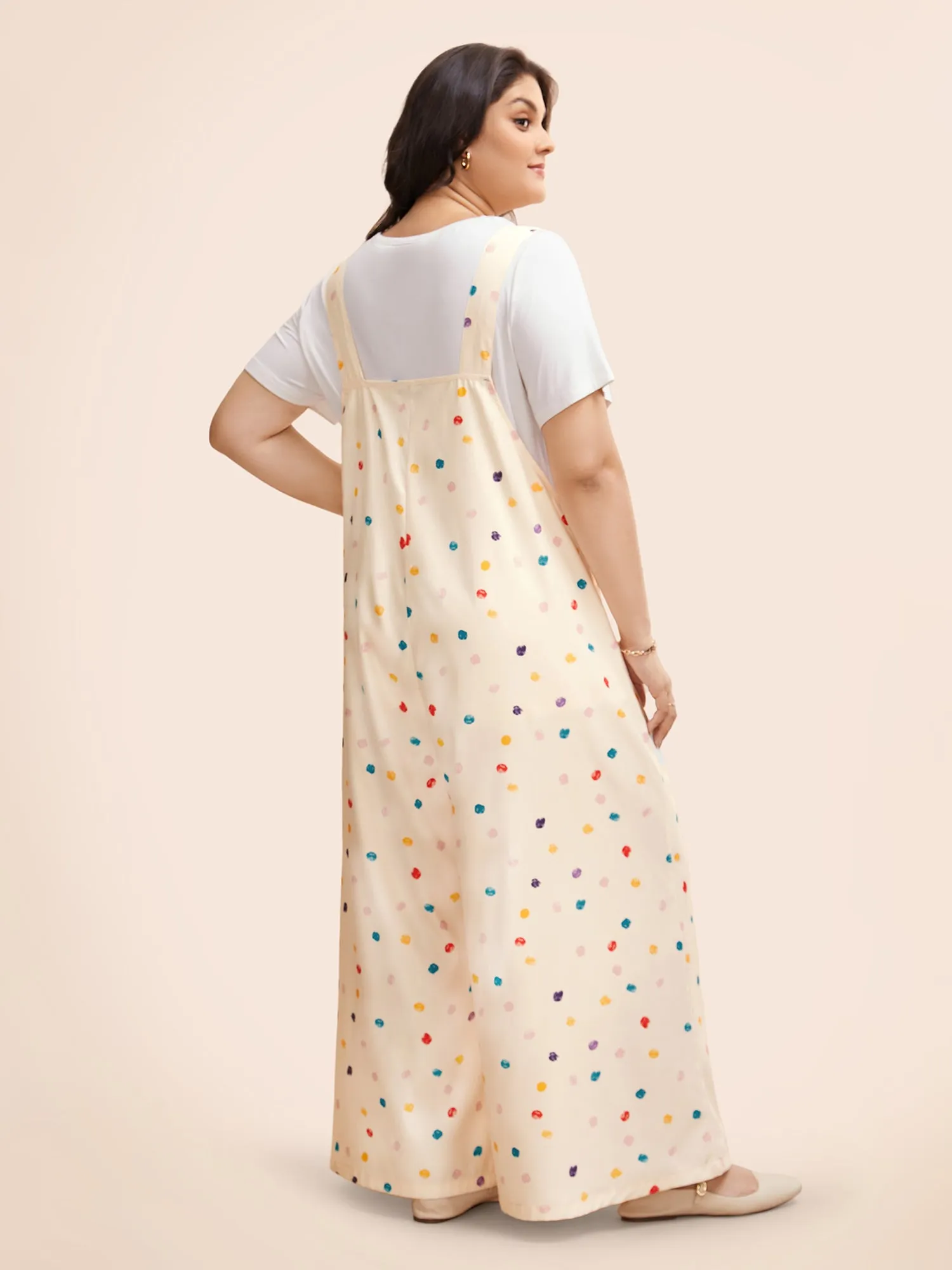 Painted Polka Dot Adjustable Straps Jumpsuit sold by Bloomchic product image thumbnail 4
