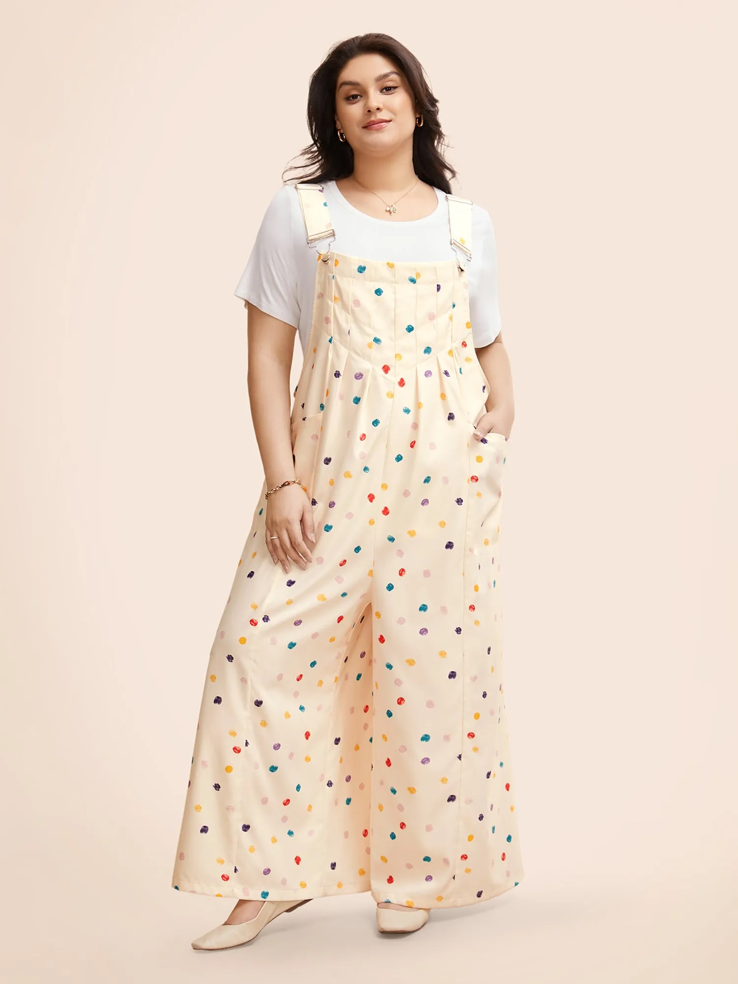 Painted Polka Dot Adjustable Straps Jumpsuit sold by Bloomchic product image thumbnail 2