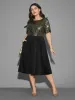 Sequin Patchwork Dolman Sleeve Dress sold by Bloomchic