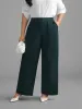 Solid Elastic Waist Wide Leg Pants sold by Bloomchic