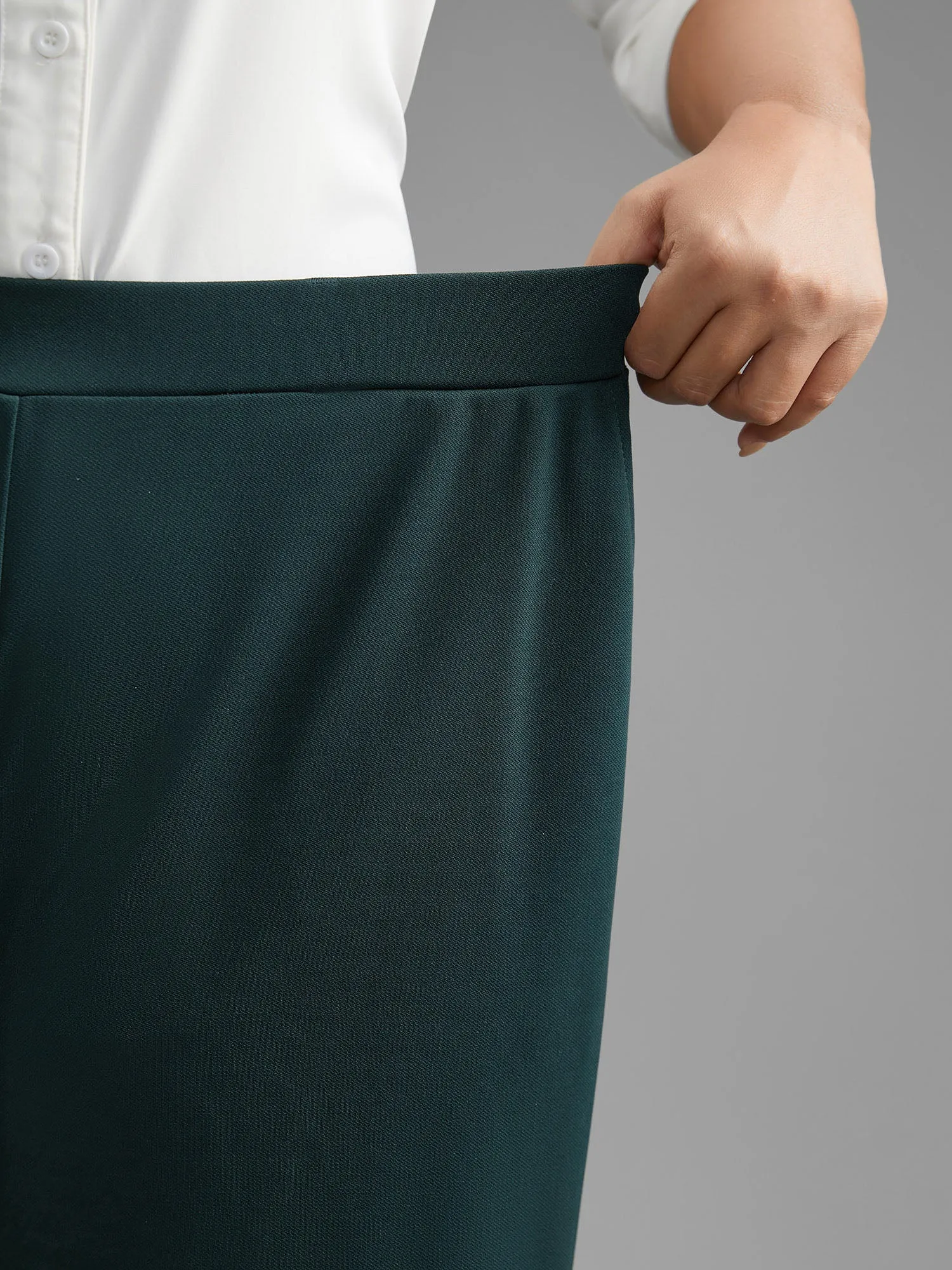 Solid Elastic Waist Wide Leg Pants sold by Bloomchic product image thumbnail 5