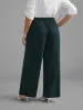 Solid Elastic Waist Wide Leg Pants sold by Bloomchic