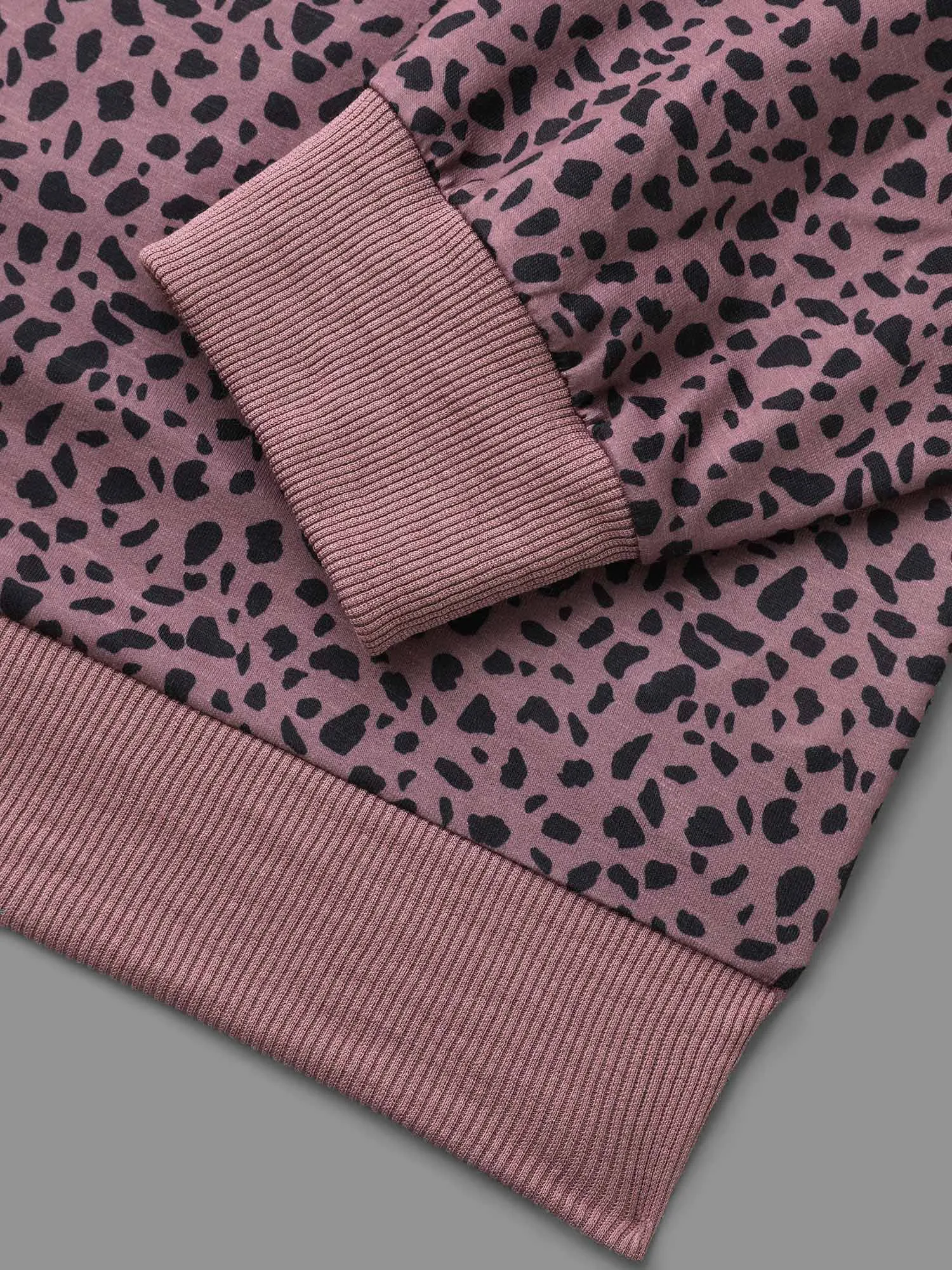 Leopard Print Crew Neck Stretchy Sweatshirt sold by Bloomchic product image thumbnail 5