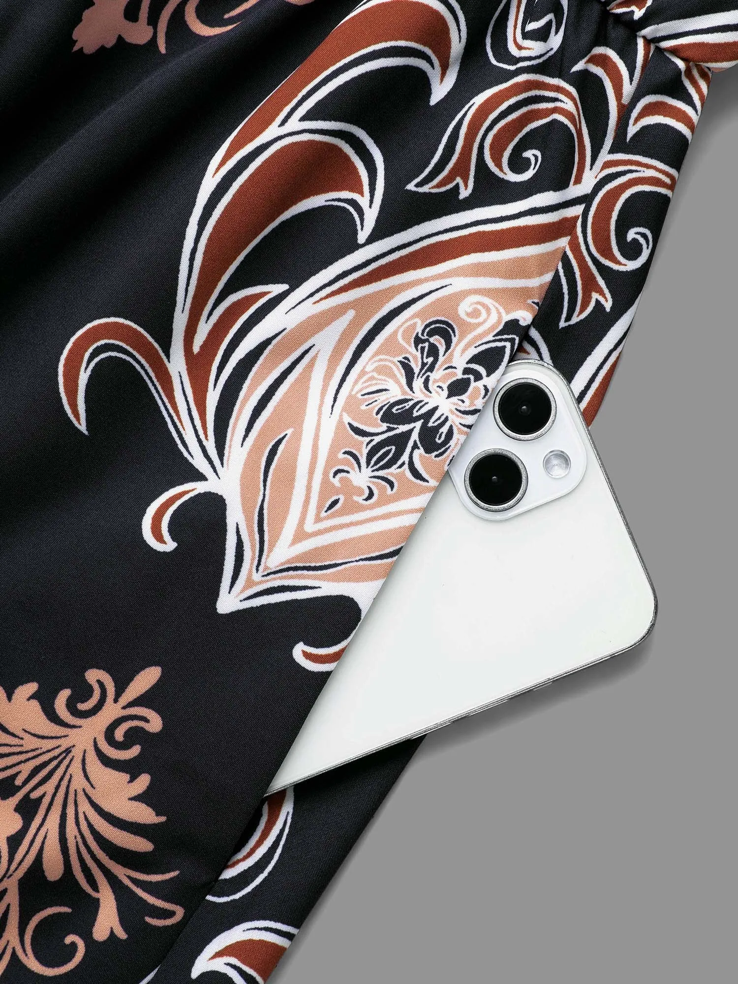 Bandana Overlap Collar Elastic Waist Dress sold by Bloomchic product image thumbnail 5