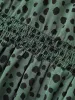 Polka Dot Shirred Frill Trim Dress sold by Bloomchic