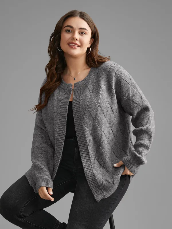 Solid Textured Open Front Cardigan sold by Bloomchic