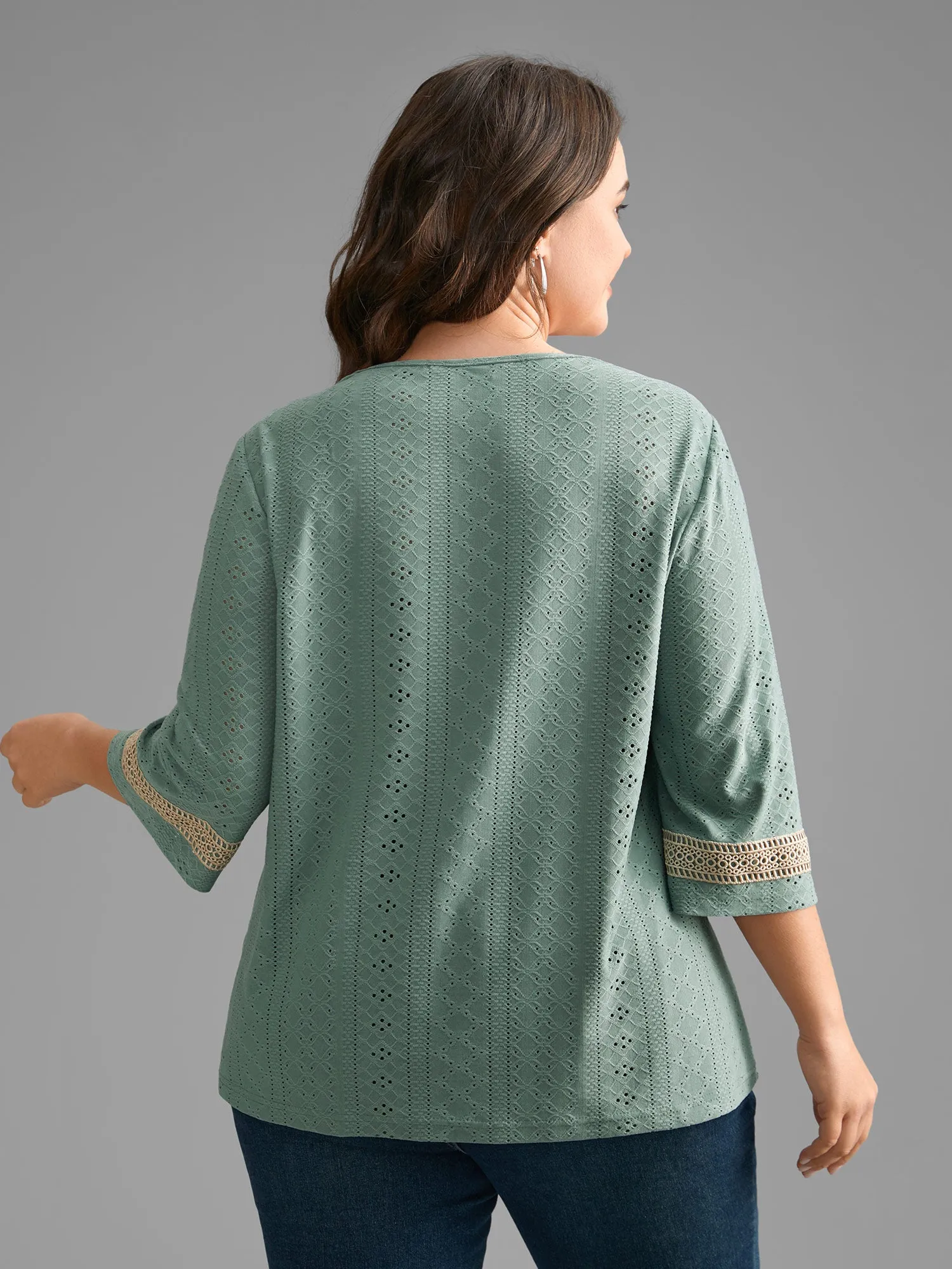 Woven Ribbon Patchwork Contrast T-shirt sold by Bloomchic product image thumbnail 5