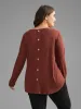Waffle Knit Button Detail Arc Hem T-shirt sold by Bloomchic