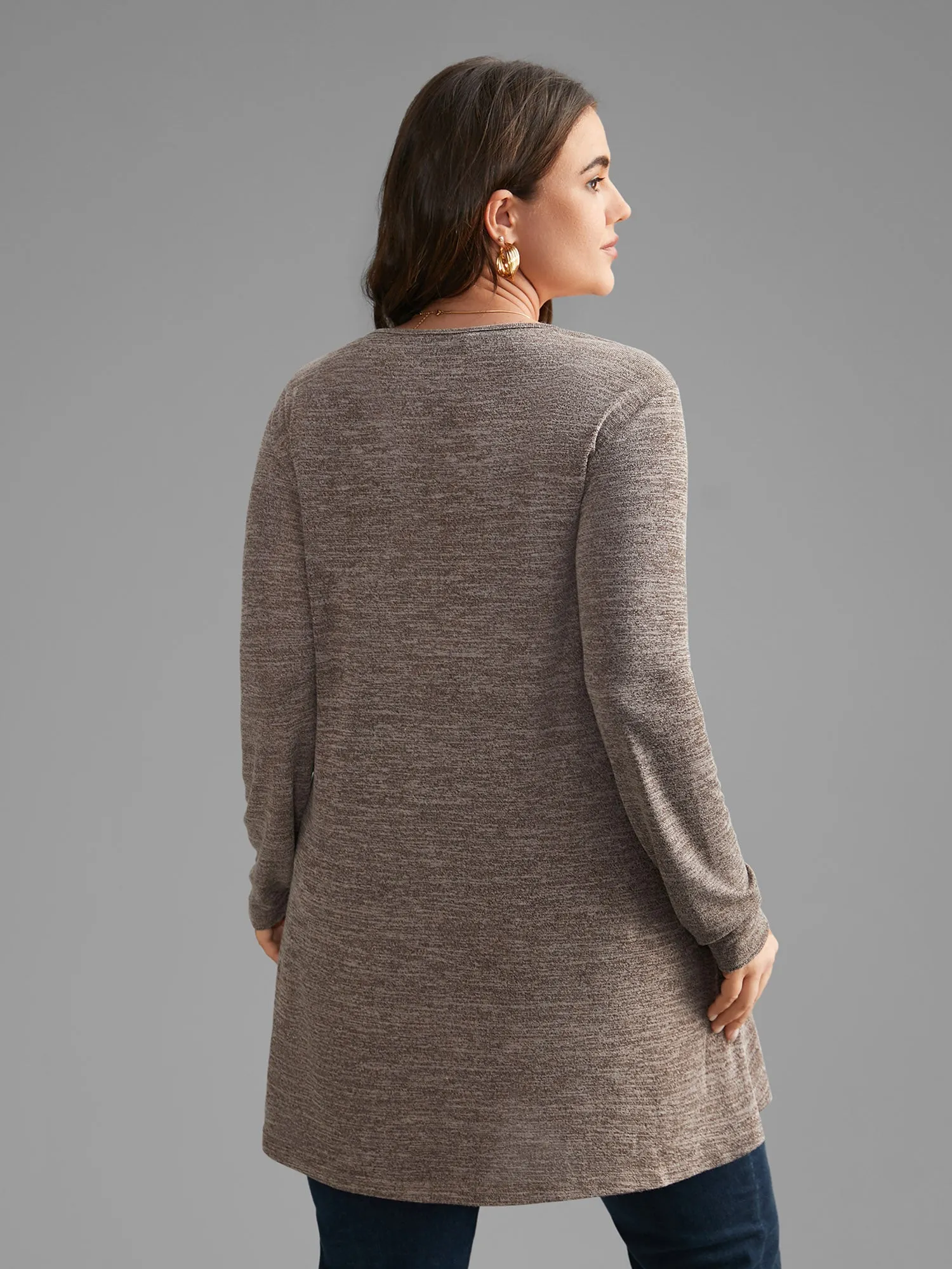 Heather Tie Knot Knit Coat sold by Bloomchic product image thumbnail 5