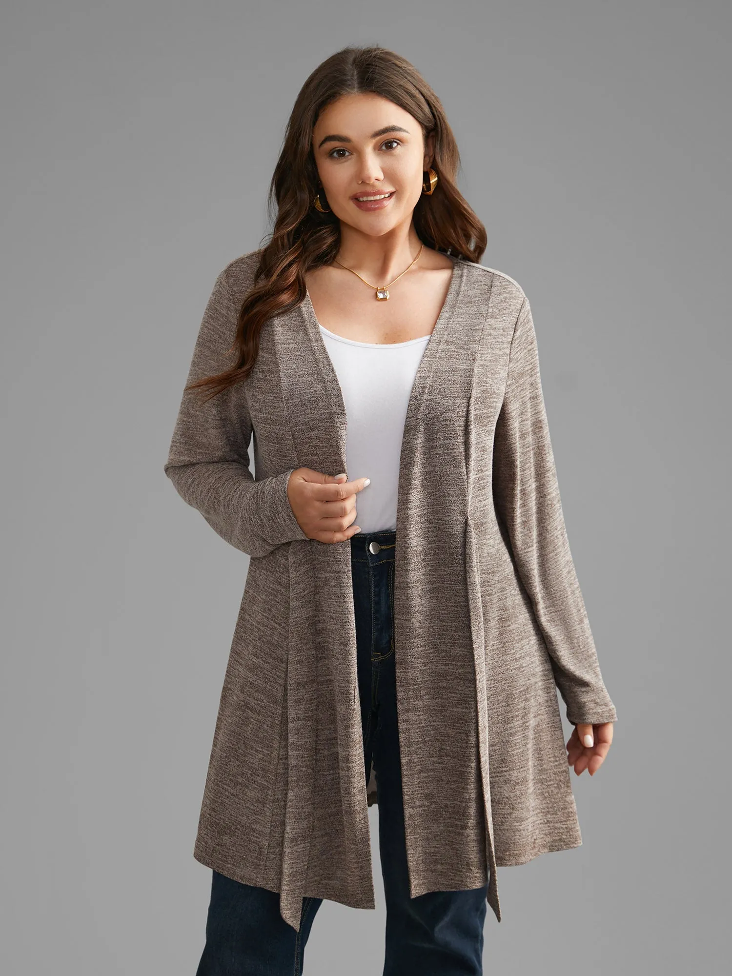 Heather Tie Knot Knit Coat sold by Bloomchic product image thumbnail 3