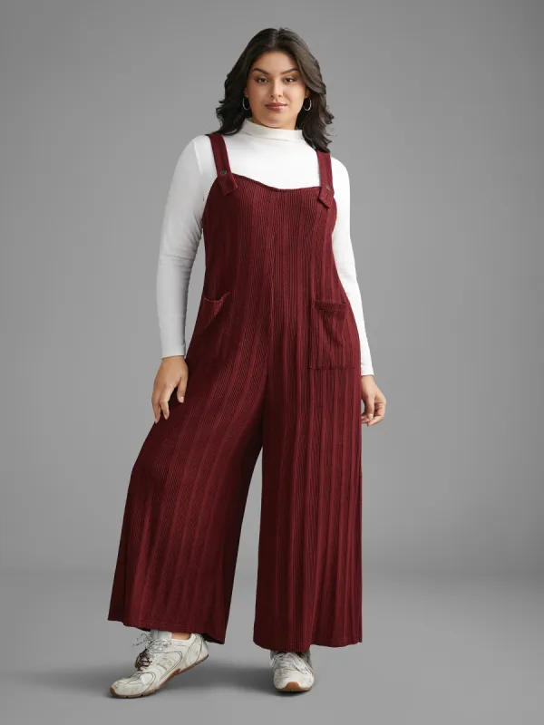 Textured Pockets Straight Leg Overall sold by Bloomchic