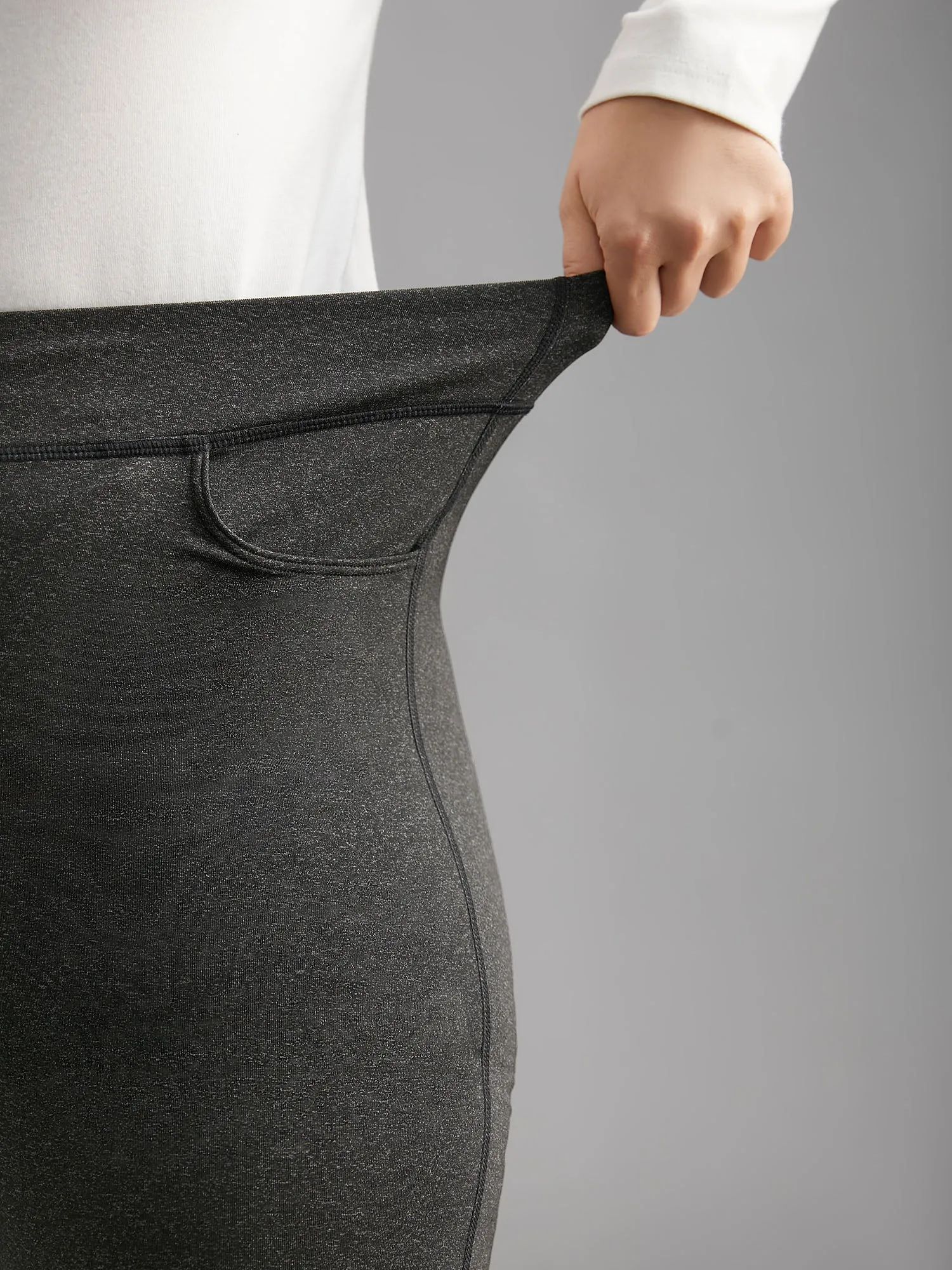 High Stretchy Textured Slim-Fit Leggings sold by Bloomchic product image thumbnail 4