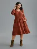 Plain Frill Trim Ruffle Layered Hem Dress sold by Bloomchic