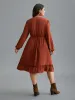 Plain Frill Trim Ruffle Layered Hem Dress sold by Bloomchic