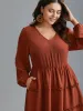 Plain Frill Trim Ruffle Layered Hem Dress sold by Bloomchic
