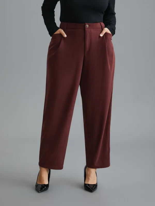 Straight Leg Elastic Waist Corduroy Pants sold by Bloomchic