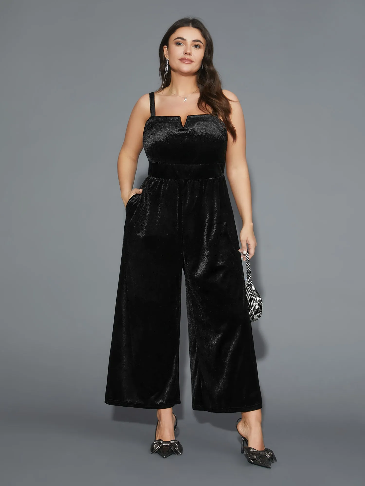 Solid Notched Straight Leg Jumpsuit sold by Bloomchic product image thumbnail 4