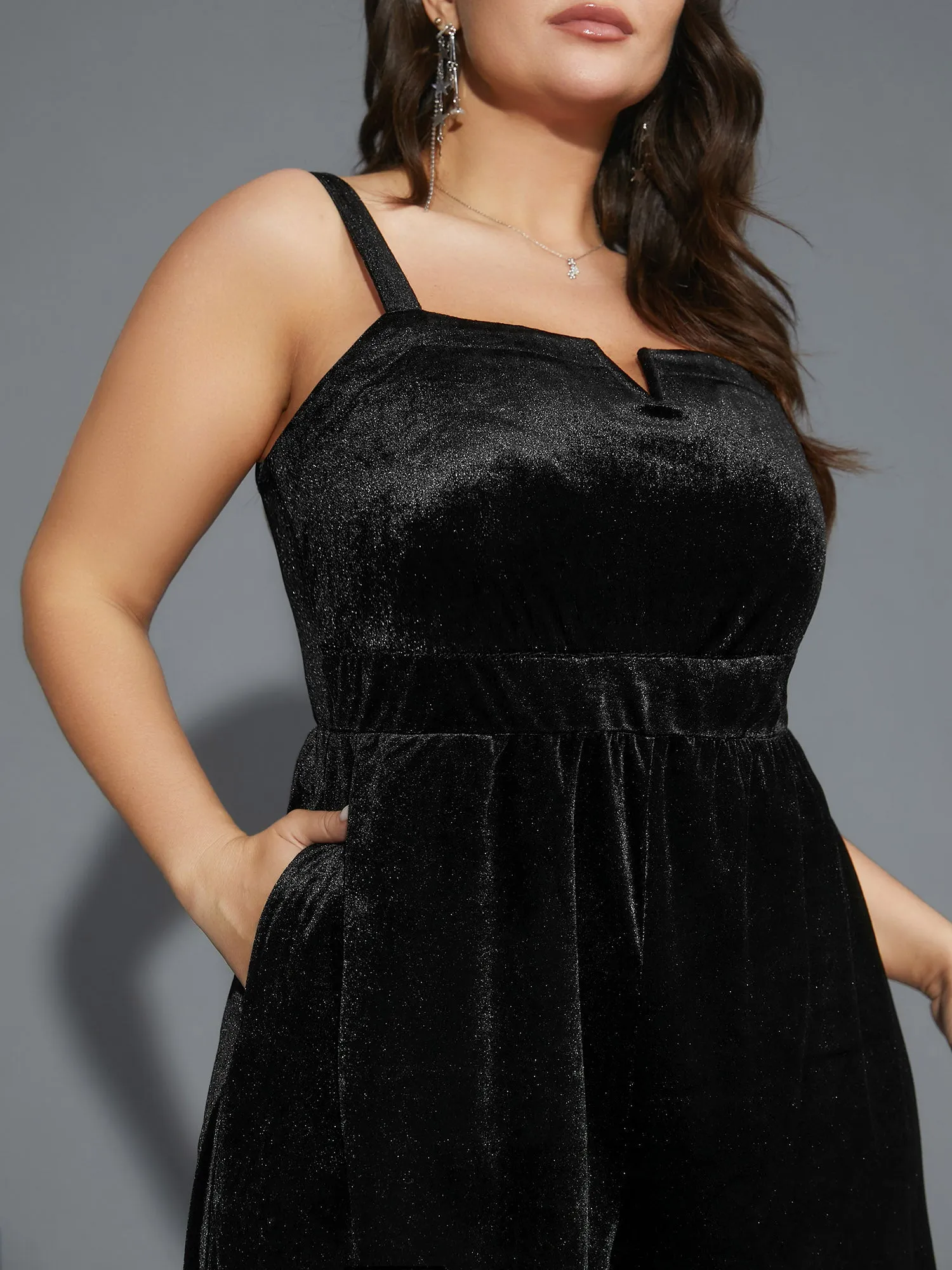 Solid Notched Straight Leg Jumpsuit sold by Bloomchic product image thumbnail 2