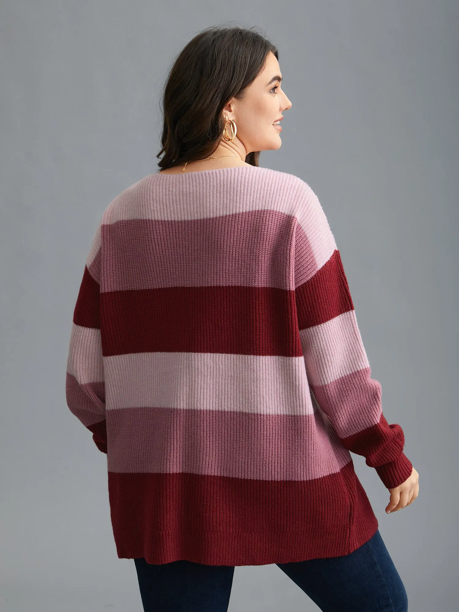 Supersoft Essentials Color Block Drop Shoulder Pullover sold by Bloomchic product image thumbnail 4