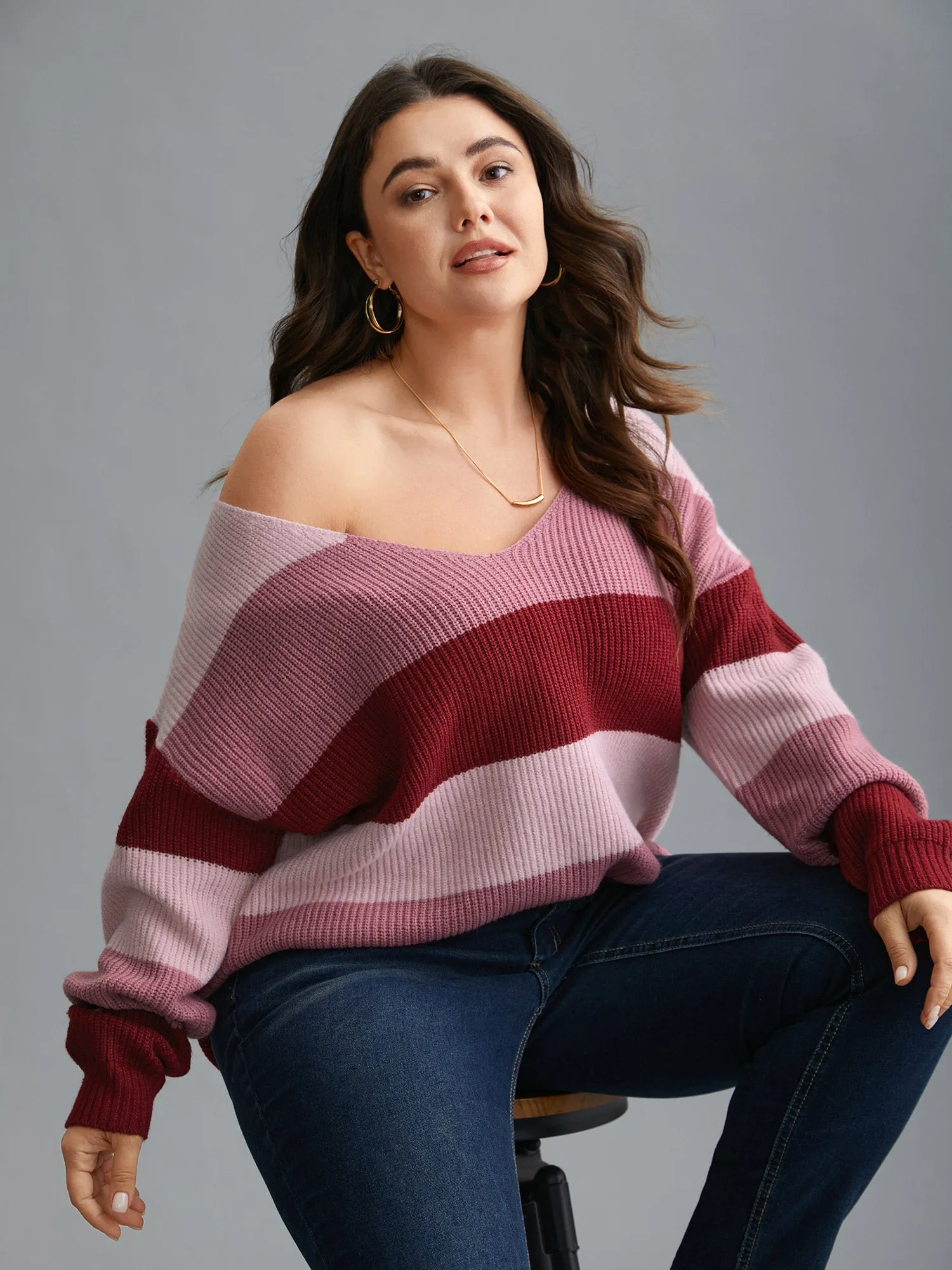 Supersoft Essentials Color Block Drop Shoulder Pullover sold by Bloomchic