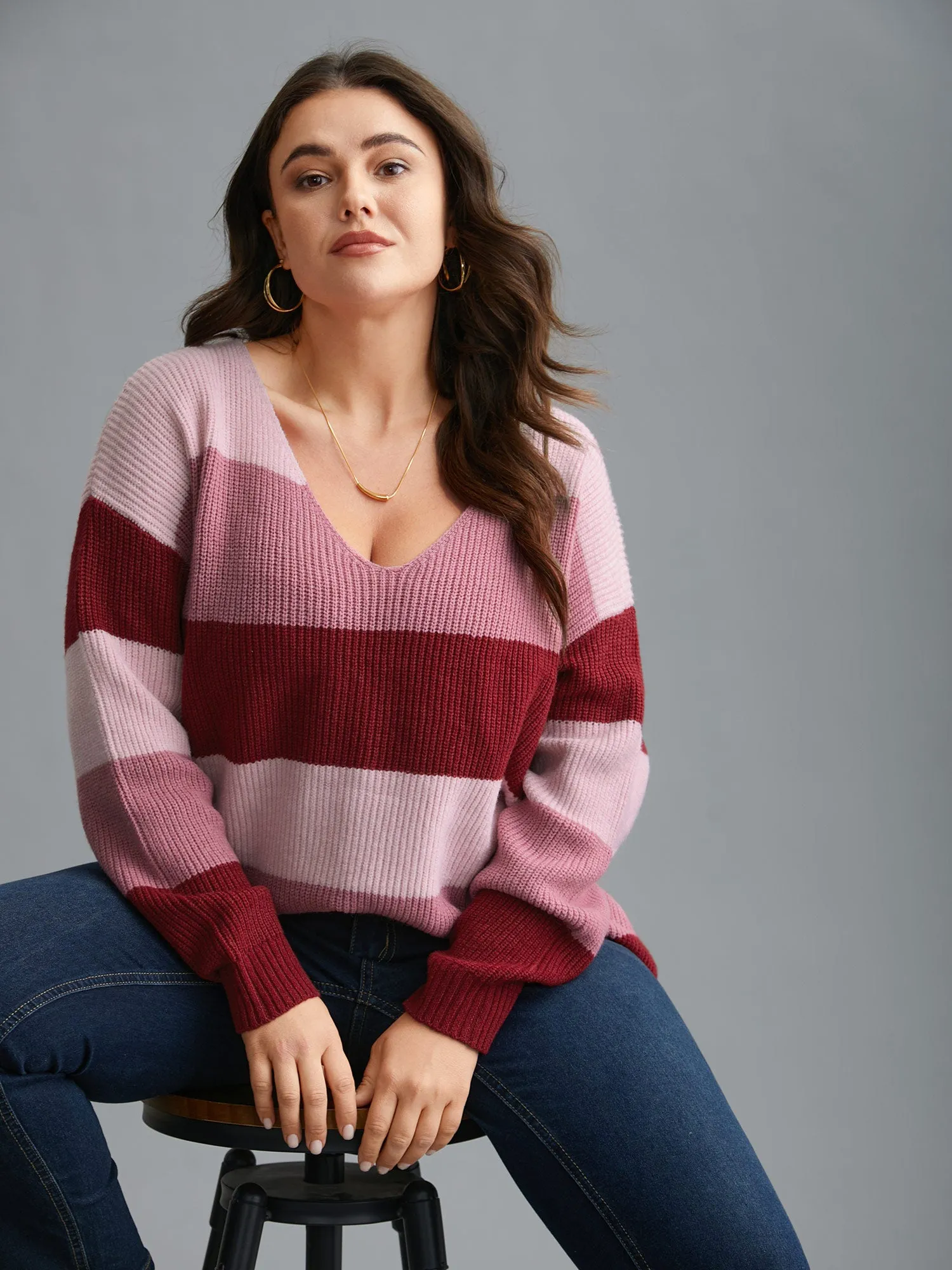 Supersoft Essentials Color Block Drop Shoulder Pullover sold by Bloomchic product image thumbnail 3