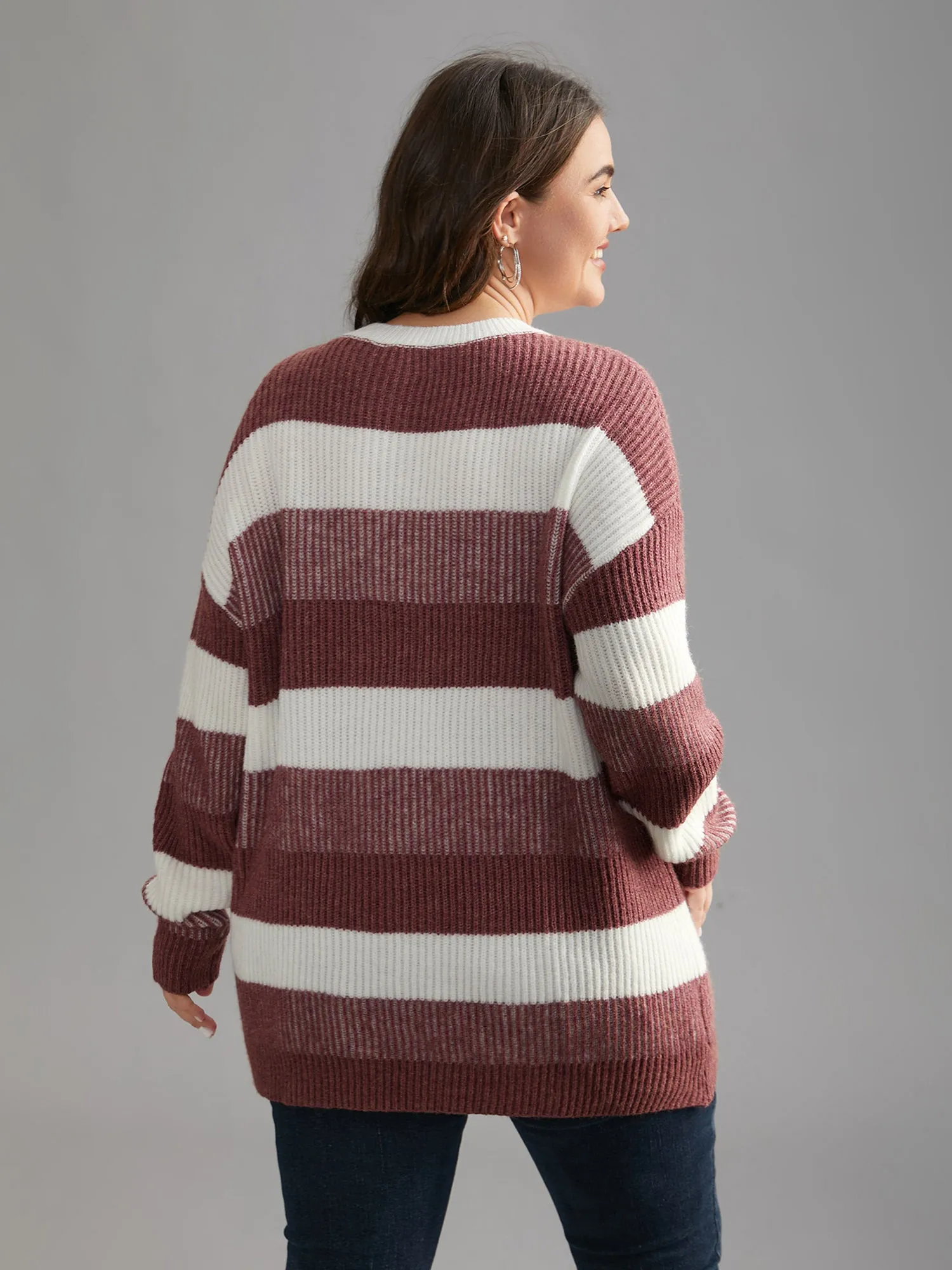 Color Block Round Neck Texture Pullover sold by Bloomchic product image thumbnail 2