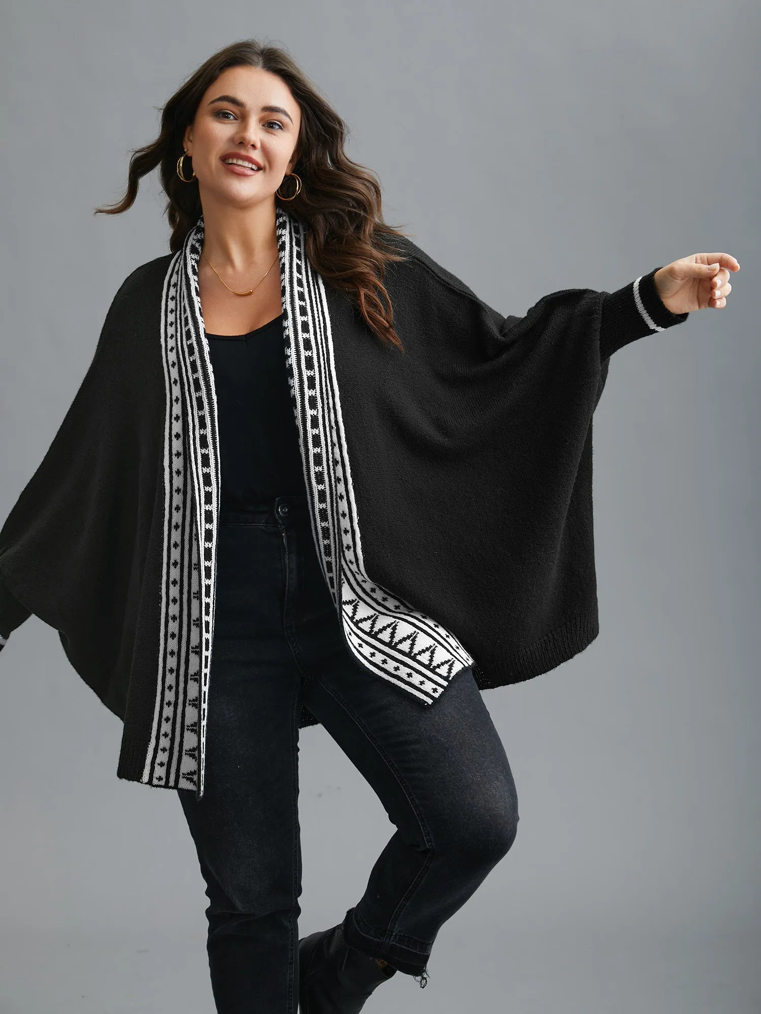 Dolman Sleeves Kimono Collar Cardigan sold by Bloomchic