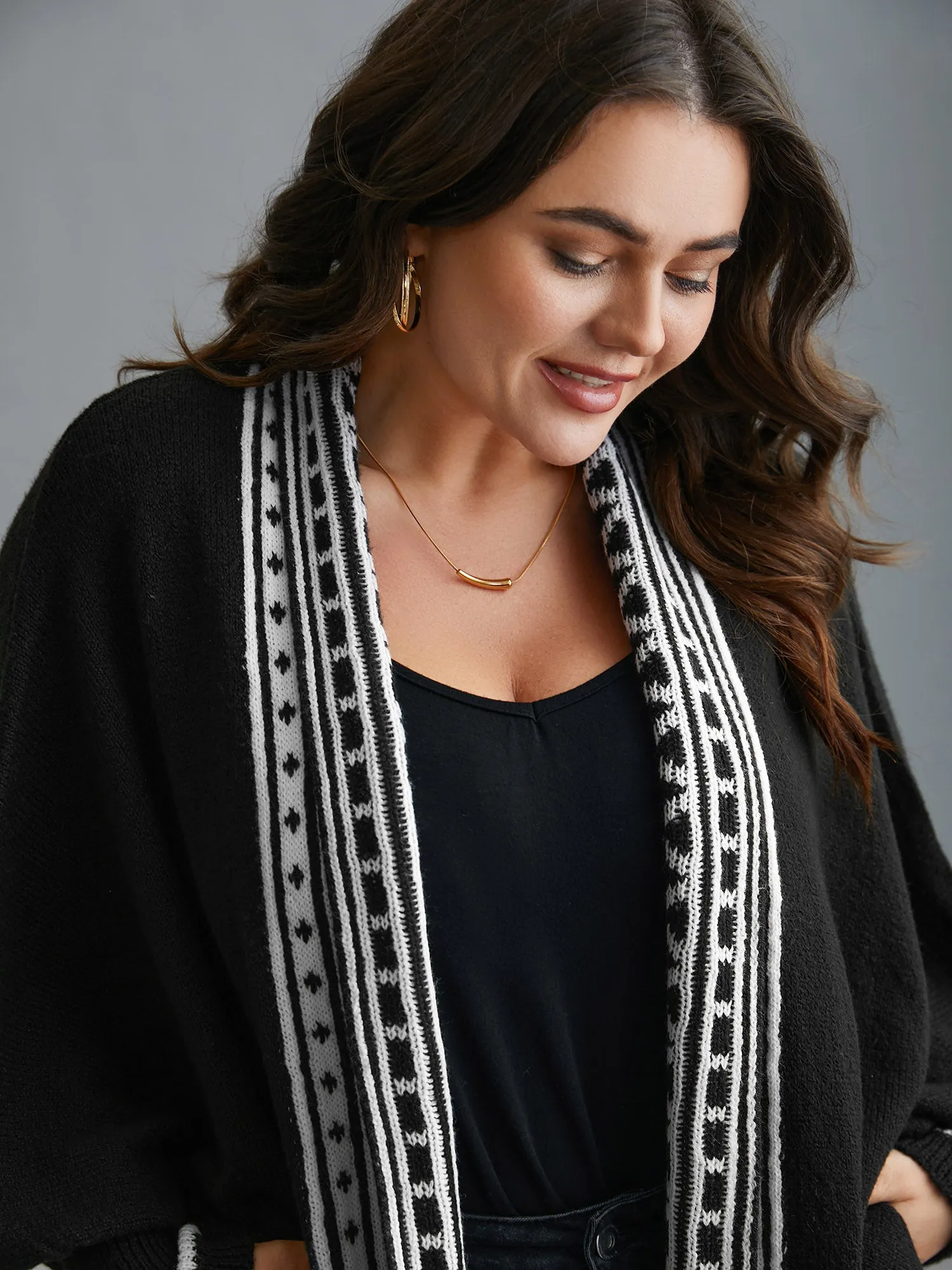 Dolman Sleeves Kimono Collar Cardigan sold by Bloomchic product image thumbnail 5