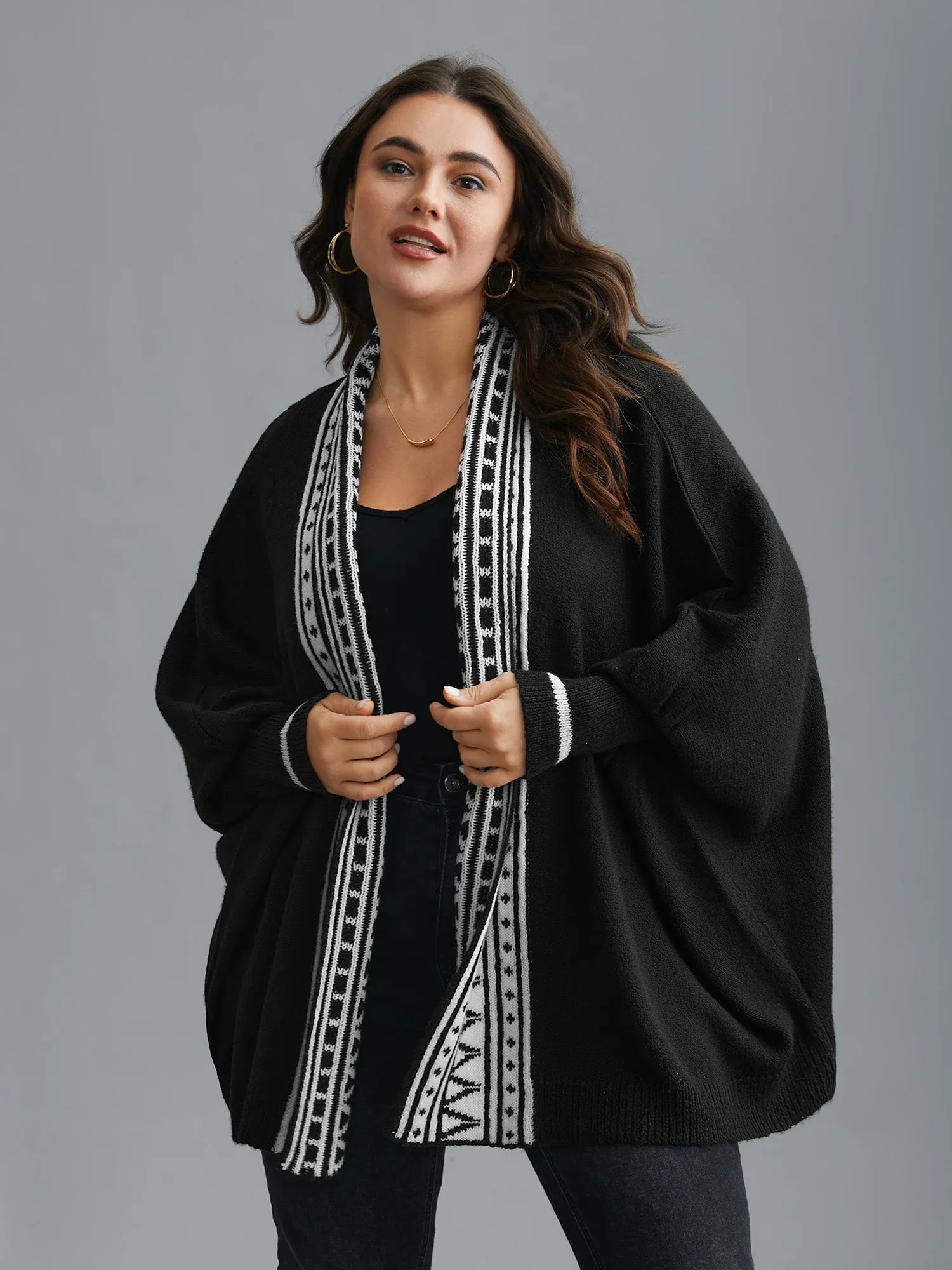 Dolman Sleeves Kimono Collar Cardigan sold by Bloomchic product image thumbnail 4