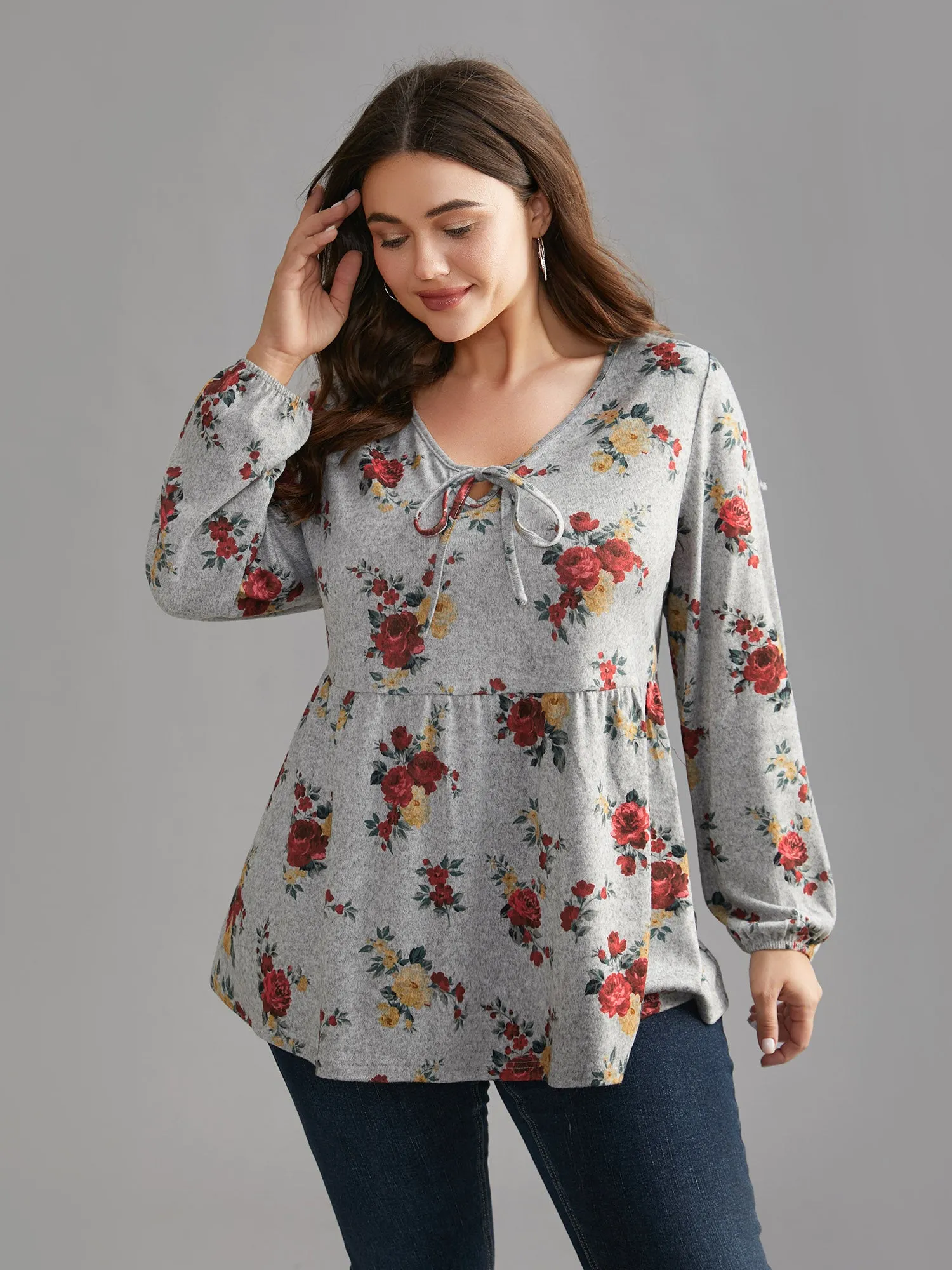 Floral Print Tie Knot T-shirt sold by Bloomchic product image thumbnail 3